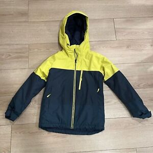 LL Bean Yellow Gray Kids Waterproof Wildcat Ski Jacket Size S/8