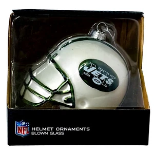 New York Jets Helmet Ornament NFL Blown Glass Football Helmet Holiday Décor - Picture 1 of 4