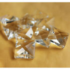 100 pièces 2 trous perles carrées en verre 14 mm prismes cristal lustre pièces à faire soi-même