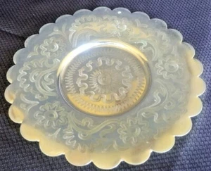Bandeja de placa de plata de colección borde festoneado placa grabada plato hueco-mercancía mesa decoración - Imagen 1 de 4