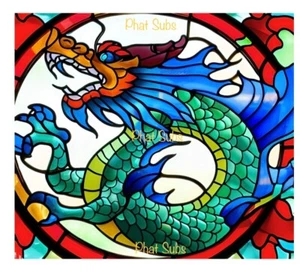 20oz Sublimation Tumbler Wrap Stained Glass Asian Dragon Ready To Press Transfer - Picture 1 of 1