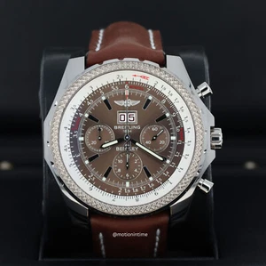 Breitling Bentley Motors 6.75 Speed Sport 18kt White Gold Bronze Havana J44362 - Picture 1 of 13