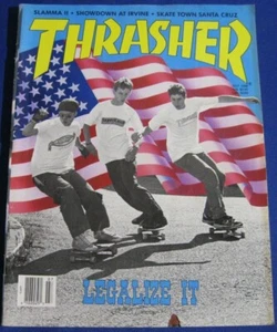 THRASHER MAGAZIN-JULI 1988-LEGALIZE IT-S. ALBA-SAVANNAH SLAMMA-IRVINE-VINTAGE - Bild 1 von 7