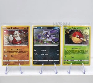 Pokemon - Hisuian Cosmos Holo Set - Growlithe/Sneasel/Voltorb Astral Radiance NM - Picture 1 of 17
