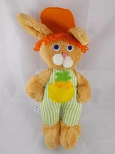 Peluche Eden Toys coniglio coniglietto 13 pollici USA vintage peluche strisce verdi - Foto 1 di 10