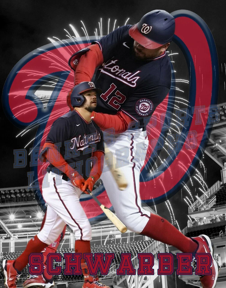 Washington Nationals  Lithograph print of  Kyle Schwarber 2021 11 x 14 - Image 1 of 1