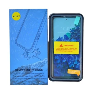 For Samsung Galaxy S21 FE Heavy Duty Case Rugged Cover Black & Clear New in Box - Picture 1 of 19