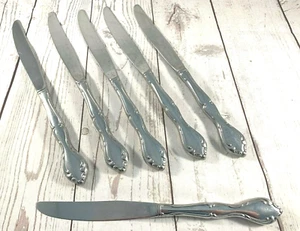 Oneida Cantata Tafelmesser Edelstahl 6er Set lang Wellenschliff 9,25" - Bild 1 von 2