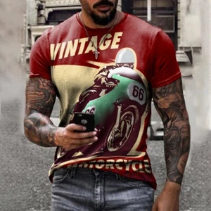 Motorrad motorcycle Sports T-Shirt shirt Herren Muskelshirt Kostüme Polyester - Picture 1 of 3