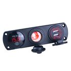USB Car Charger Panel LED Voltmeter 12V Power Socket 3 in 1 for