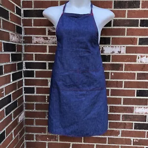 apron homemade denim look chambray full tie back - Picture 1 of 3