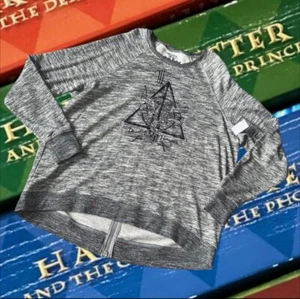 Harry Potter Wizarding World Womens Sweatshirt XL Deathly Hallows Gray Shirt - Picture 1 of 5
