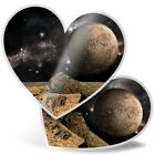 2 x Heart Stickers 15 cm - Amazing Alien Planet Moon Rock Sci-Fi #8138