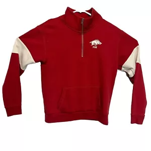 Pink Arkansas Razorbacks Sweater Size S 5TH & OCEAN Victoria 1/4 Zip Pullover - Picture 1 of 5
