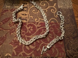 VINTAGE TAXCO RIESIGES STERLINGSILBER (0,950) STATEMENT HALSKETTE ARMBAND SET 241 - Bild 1 von 7
