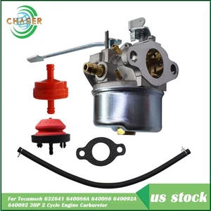 Per Tecumseh 632641 640086A 640086 640092A 640092 Carburatore Motore 3HP 2 Cicli - Foto 1 di 7
