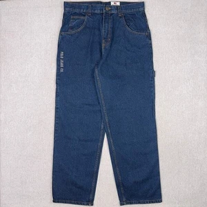 Vintage Ralph Lauren Polo Jeans Carpenter Jeans Mens 36x33 Embroidered Baggy Y2K - Picture 1 of 9