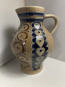 Brocca Goebel Haudarbeit smalto al sale Stoneware manifattura Merkelbach 1 1/8 L - Foto 1 di 18
