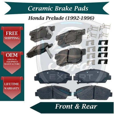 Kit de pastillas de freno de cerámica delanteras y traseras ACDelco OEM para Honda Prelude 1992-1996 Foto 1 de 4