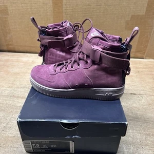 Nike Air Force 1 SF Mid Force Womens Size 7.5 Boots Shoes Maroon AJ1698-600 - Picture 1 of 12