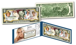 PRINCESS DIANA *20 th Anniversary *OFFICIAL Genuine Legal Tender.USA $2 BILL NEW - Picture 1 of 2