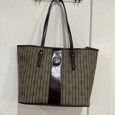 NWT Giani Bernini Handbag Purse Chocolate Brown Tan  Tote Buisness Casual Formal - Imagem 1 de 4
