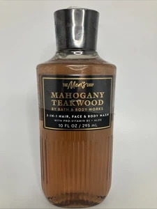 Bath and Body Works LEGNO DI TEAK MOGANO 3 in 1 lavaggio capelli, viso e corpo 10 fl oz NUOVO - Foto 1 di 5