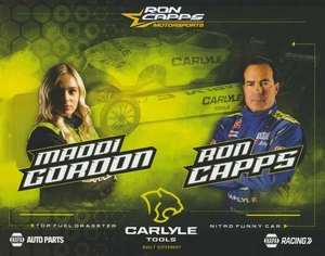 2025 Ron Capps + Maddie Gordon Carlyle Tools FC TF SEMA Show NHRA Hero Card - Bild 1 von 2