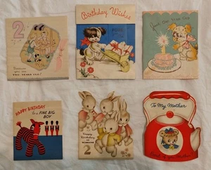 Lot of 6 Assorted Birthday & Mother's Day Cards 1930s Hallmark & Others READ! - Picture 1 of 9