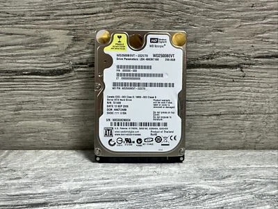 Western Digital WD2500BEVT-22ZCT0 DCM: HACTJABB Laptop 250GB 2.5" SATA HDD #S-55 - Image 1 of 2