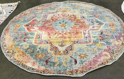 Alfombra redonda NARANJA/VERDE AZULADO 9' X 9' defecto, precio reducido 1172662154 CRS501K-9R Foto 1 de 3