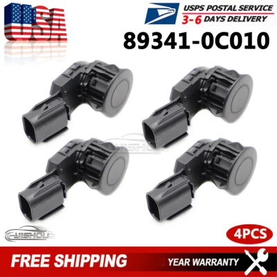 4x Sensor de estacionamiento de parachoques negro 89341-0C010 para Toyota RAV4 Tacoma Tundra 2014-18 Foto 1 de 4