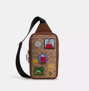 COACH x PEANUTS 2025 Sullivan Pack Signature Canvas Patch CBI43 NEW Snoopy - Picture 1 of 5