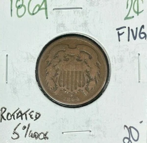 PIEZA DE DOS CENTAVOS 1864 ~ EN MUY BUEN ESTADO ~ MONEDA BONITA ~ REV. GIRATORIA 5% - Imagen 1 de 2