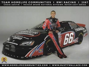 2007 CHASE AUSTIN "HOMELIFE RUSTY WALLACE" #66 NASCAR BUSCH EAST LM POSTAL - Imagen 1 de 1