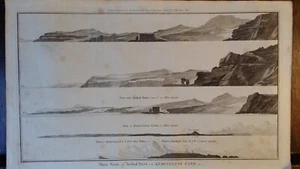 1784 LARGE ANTIQUE COPPER ENGRAVING - KERGUELEN'S LAND DESOLATION ISLAND - COOK - Picture 1 of 6