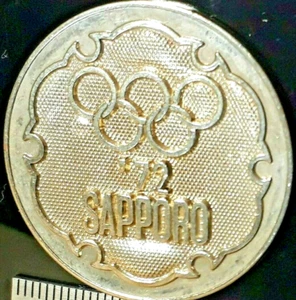 1972 Japan Sapporo Olympic Commemorative Medal, Silver Color Vintage A - Picture 1 of 4