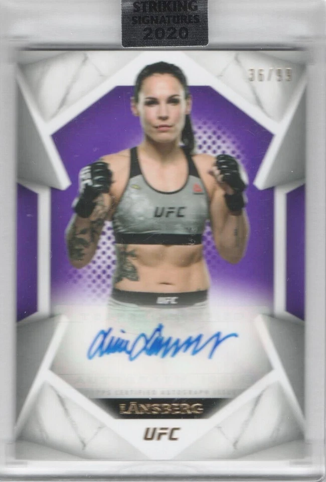 2020 Topps UFC Striking Signatures Autograph Purple #STS-LL Lina Lansberg 36/99 - Image 1 of 1