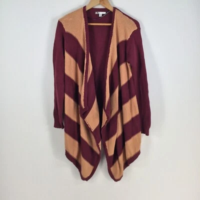 Volcom womens knit cardigan size S multicolour striped long sleeve cotton 063421 - Image 1 of 4
