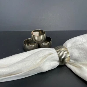 Anelli tovagliolo metallo tono argento auckey set di 4 supporti massimalismo cottagecore vintage - Foto 1 di 7