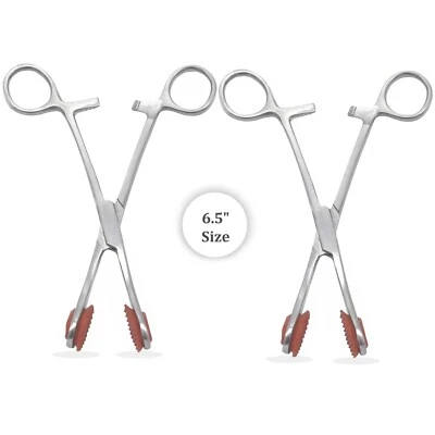 2 pinzas de agarre de lengua joven mandíbulas de goma rectas de 6,5" quirúrgicas dentales orales Foto 1 de 4