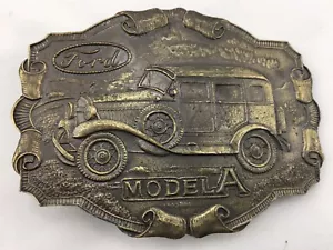 Fibbia per cintura berlina vintage MODELLO A FORD ottone FIBBIE LEWIS Chicago - Foto 1 di 4