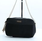 Nicole Brown Womens Black Polyester Crossbody Size Small
