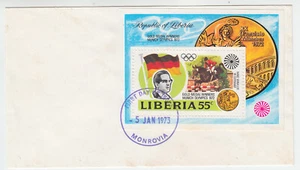 Liberia # 622 Souvenir Sheet FDC Munich Olympics Sports - Picture 1 of 1