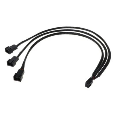 12V 30CM 3Pin Fan PWM 1 to 3 Way Power Supply Extension Cable Y Splitter Port PC - Image 1 of 4