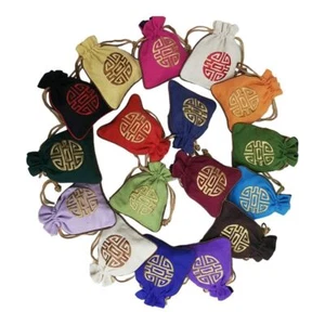 Chinese Style Embroidery Drawstring Bag Canvas Coin Purse Wallet Outdoor - Picture 1 of 30