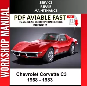 CHEVROLET CORVETTE C3 1968 1969 1970 1971 1972 SERVICE REPAIR WORKSHOP MANUAL - Picture 1 of 1