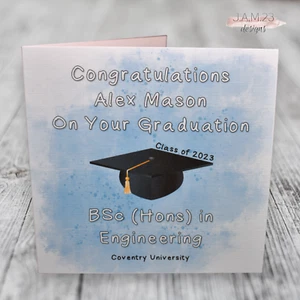 Personalised Graduation Congratulations Card University Male Female - Picture 1 of 10