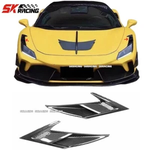Carbon Fiber Front Bumper Splitter Air Vent Side Trim Cover For 20-23 Ferrari F8 - Imagen 1 de 13