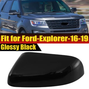Gloss Black Left Side Mirror Cover Cap For Ford Explorer 2016 2017 2018 2019 New - Foto 1 di 12